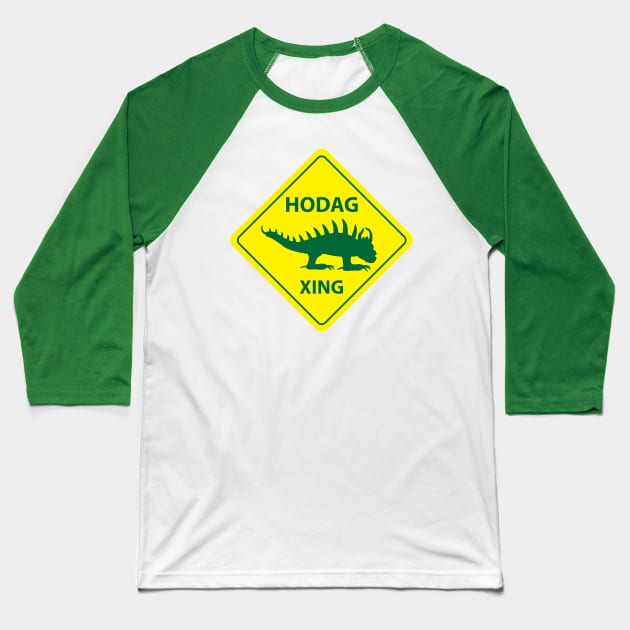 Hodag Crossing Packers Colors Baseball T-Shirt by BlueSkyTheory